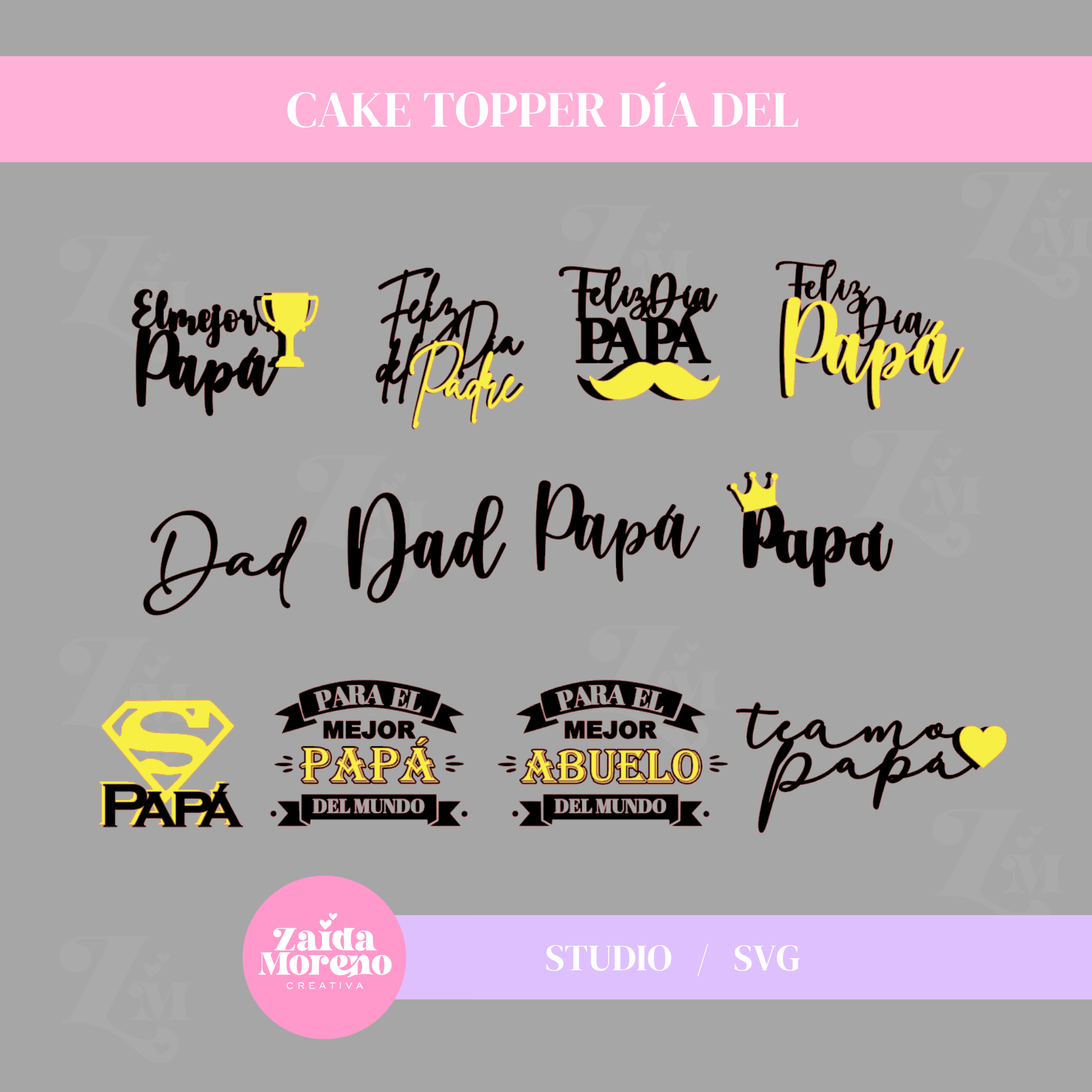 CAKE TOPPER GENÉRICOS BÁSICOS DÍA DEL PADRE