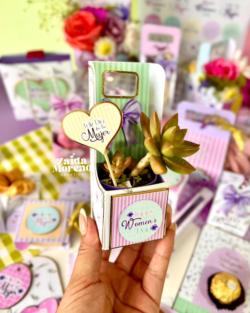 CAJITA PARA PLANTA DÍA DE LA MUJER