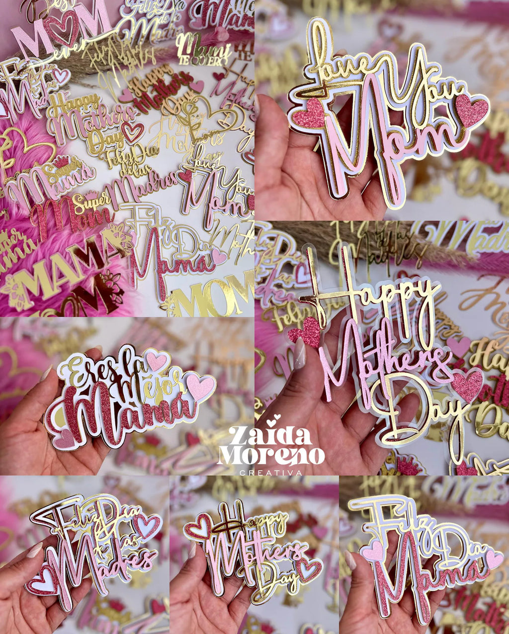 COLECCIÓN CAKE TOPPERS GENÉRICOS DÍA DE LA MADRE